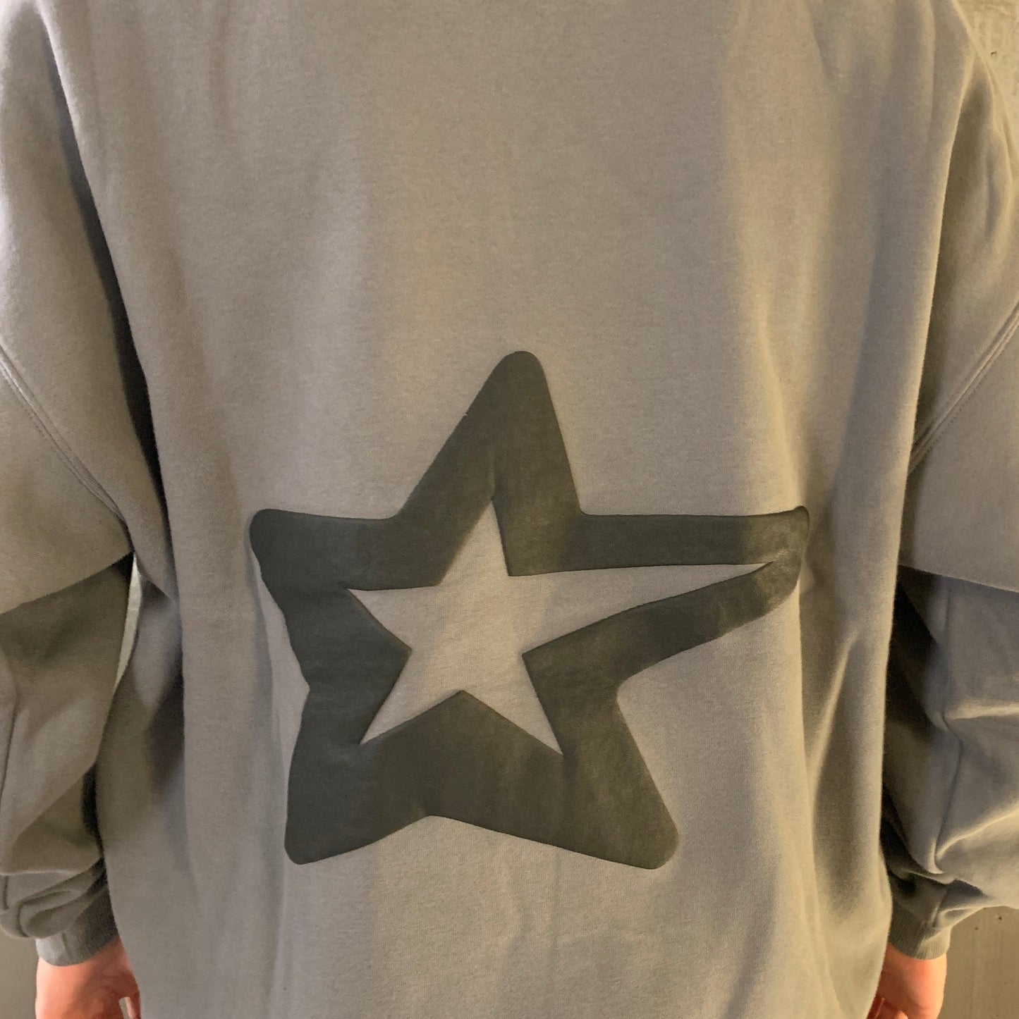 Dark Gray Puff Print Hoodie